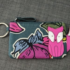 Vera Bradley fox zip ID coin purse